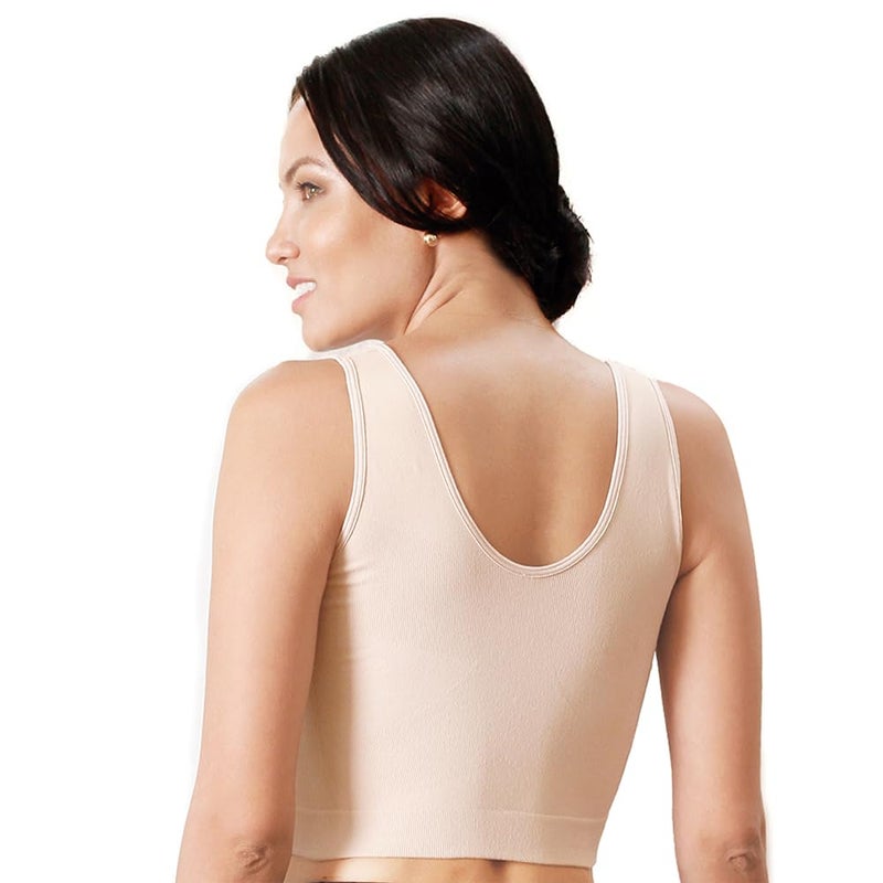 Annette Post Surgery Bra for Women â€“ Front Closure, Seamless, Strapless, Longline, Compression and Wireless Sleep Brassiere â€“ Full Coverage Gym and Sports Bra for Women â€“ Beige, Large-X-Large - Image 2